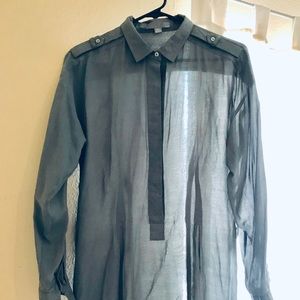 SM Sheer military green collared tunic